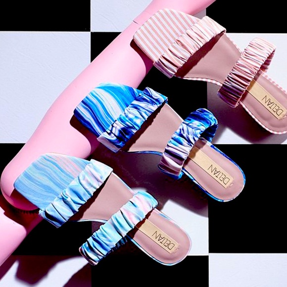 New Deltan Cora Printed Two Band Sandals - Picture 5 of 16